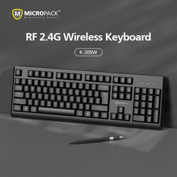 Micropack 104 Keys Wireless Keyboard K-205W – Ergonomic, Quiet, and Reliable